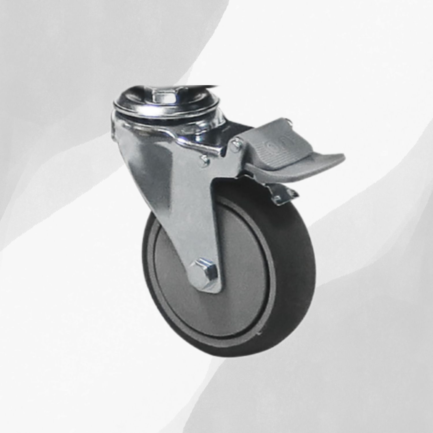 FoldPro caster wheel with rear lock brake